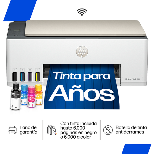 Impresora Multifuncional HP Smart Tank 583 AIO WIFI
