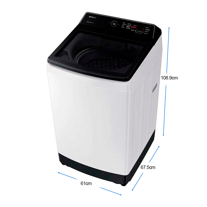 Lavadora automática de carga superior, 15 kg, WA15CG5441BWAP, Samsung, tambor de acero inoxidable