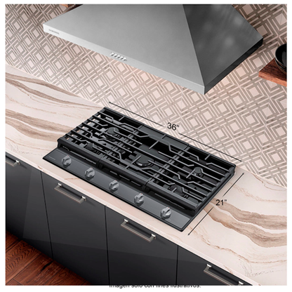 Estufa de 36" empotrable a gas acero inoxidable negro NA36R5310FS/AA Samsung
