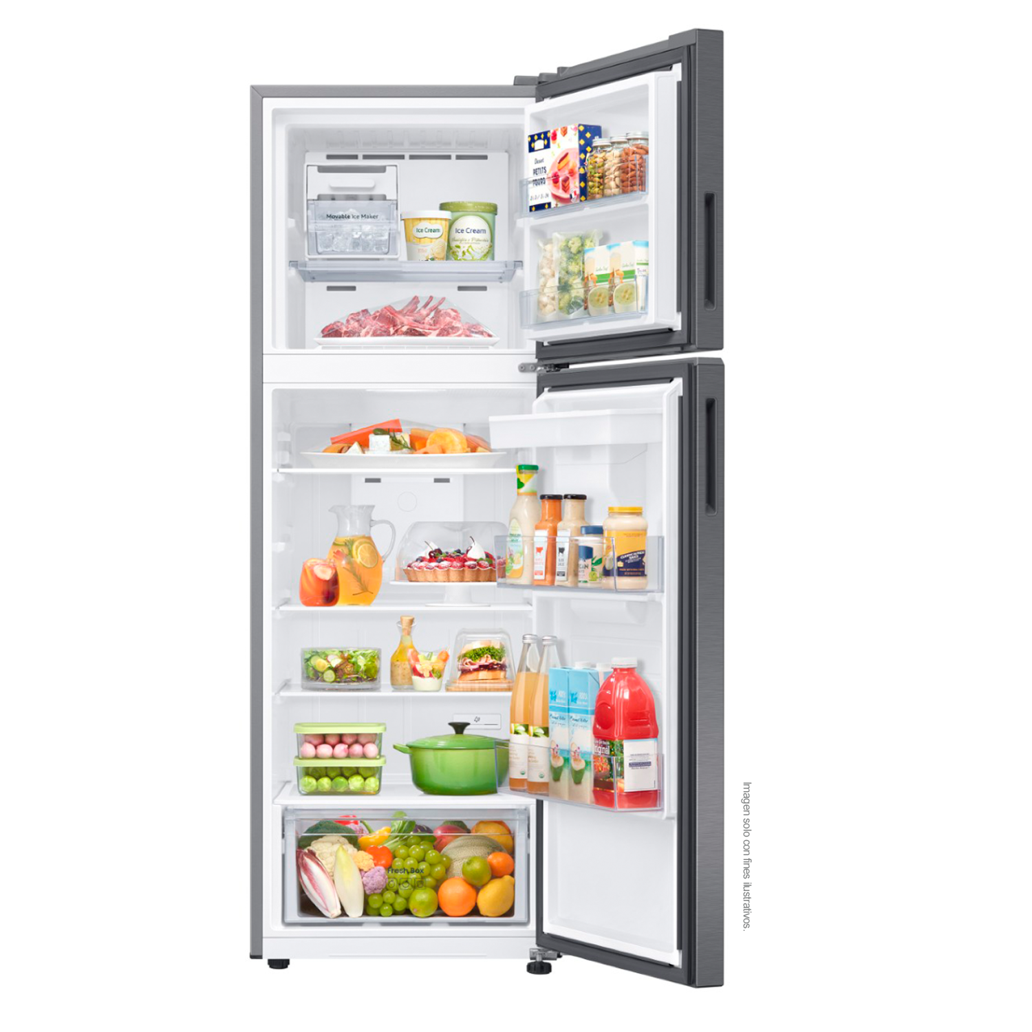 Refrigeradora 12pc RT35DG5224S9AP Samsung Top Mount, WiFi inteligente integrado dispensador de agua.