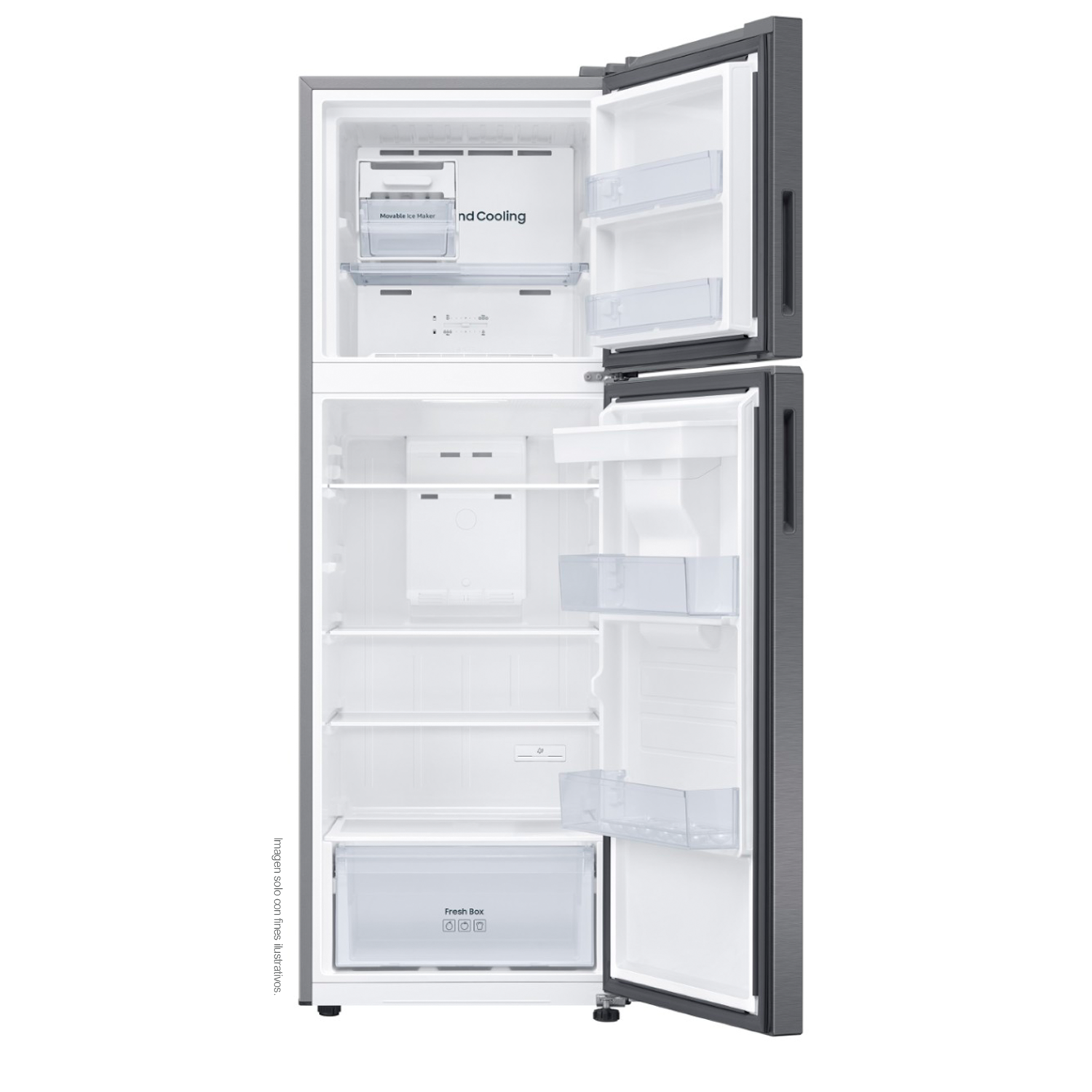 Refrigeradora 12pc RT35DG5224S9AP Samsung Top Mount, WiFi inteligente integrado dispensador de agua.
