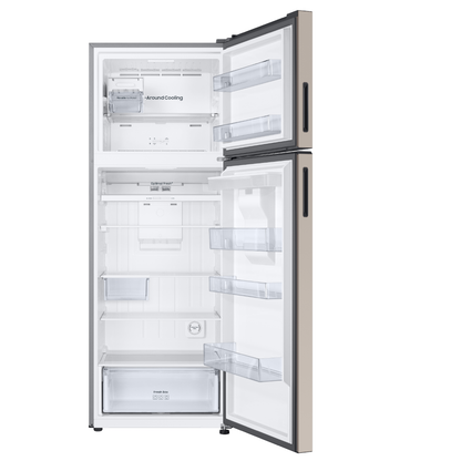 Refrigeradora 18 pc RT53DB6754ETAP Samsung, Top Mount  bespoke beige WiFi inteligente integrado dispensador de agua