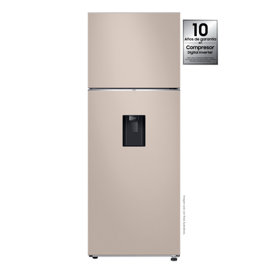 Refrigeradora 18 pc RT53DB6754ETAP Samsung, Top Mount  bespoke beige WiFi inteligente integrado dispensador de agua