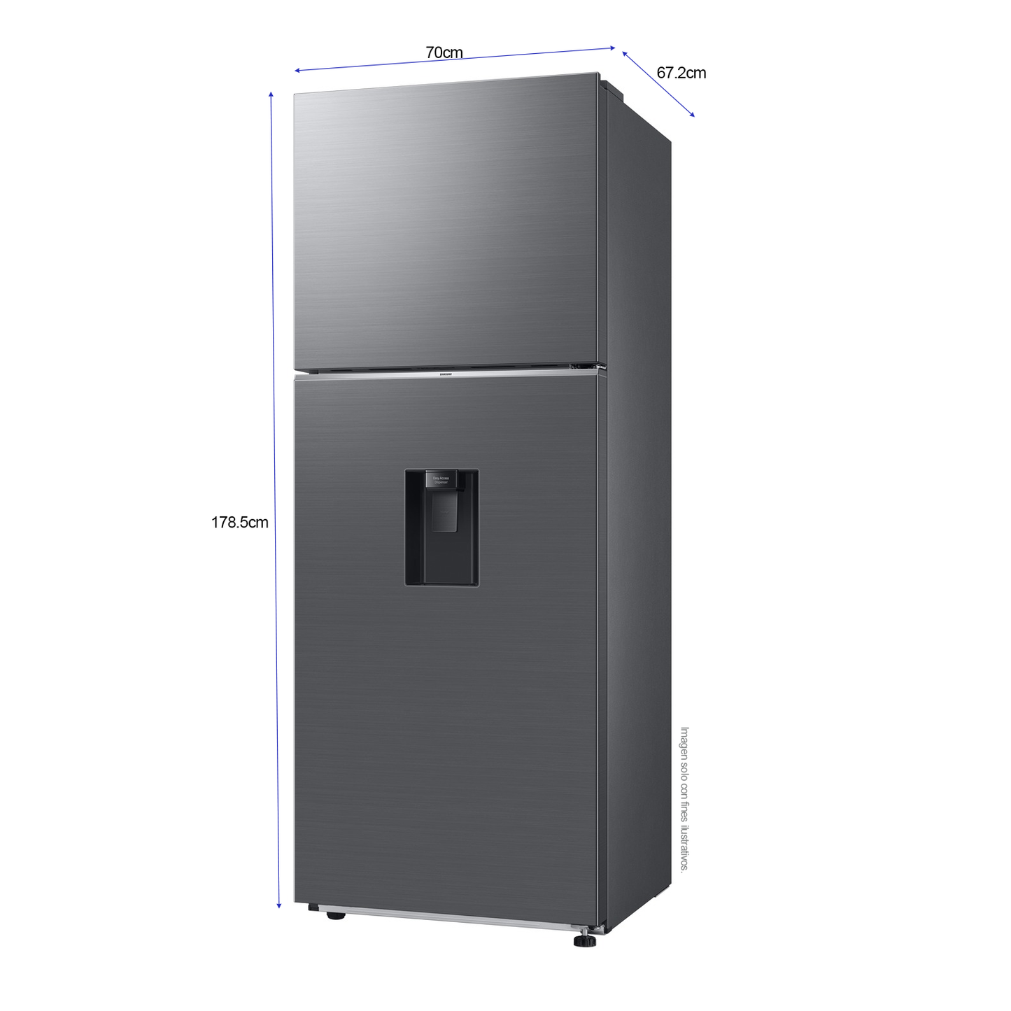 Refrigeradora Samsung 14pc RT42DG6734S9AP color silver  WiFi inteligente integrado dispensador de agua