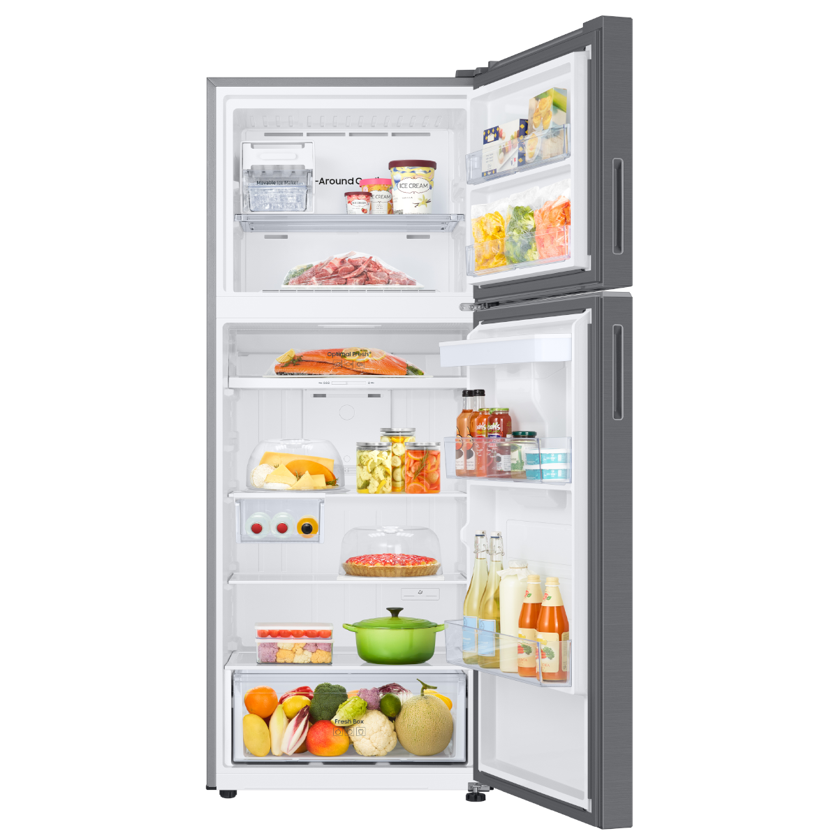 Refrigeradora Samsung 14pc RT42DG6734S9AP color silver  WiFi inteligente integrado dispensador de agua