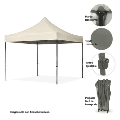 Gazebo Paseo safari 3X3 color beige modelo WS-2-007