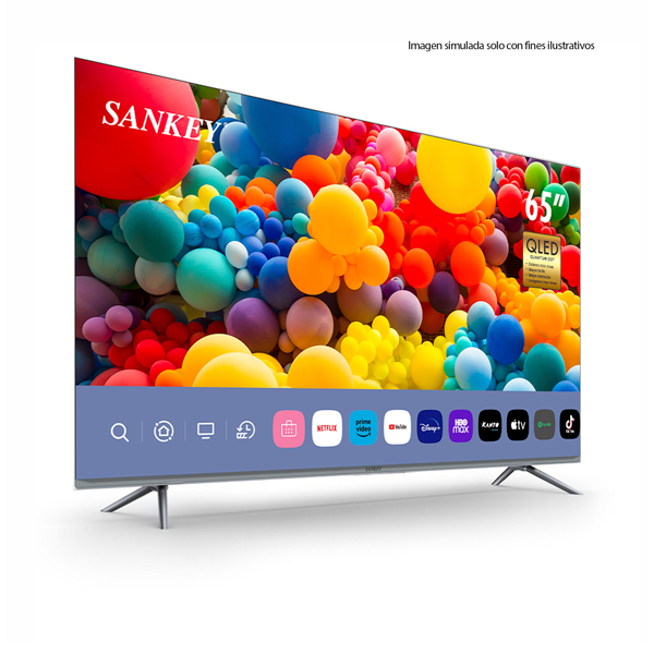 Televisor de 65" CLEDQ-65WD2 Sankey, Diseño sin marco super delgado, TV inteligente sistema WebOs