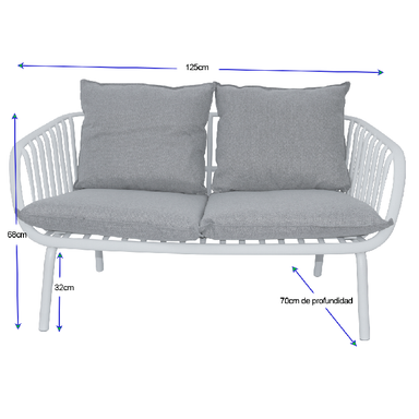 Juego de Sofá Kennedy para exterior modelo P2085-0024-N 1seat +1seat +2seat +2 mesa de centro