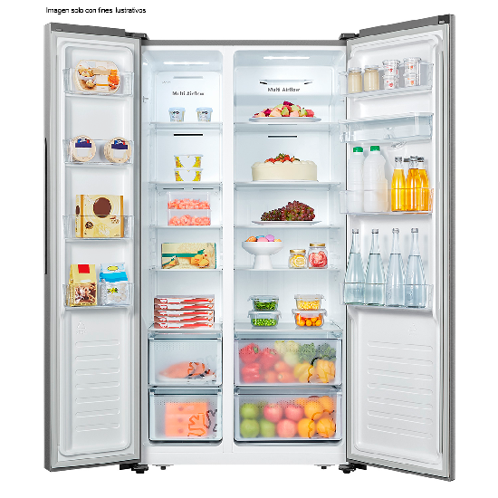 Refrigeradora 18.3pc Side By Side RS19N6ASI HISENSE Inverter