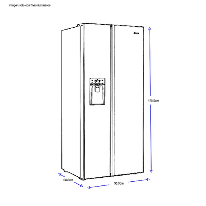 Refrigeradora 19.5pc Side By Side RS19W6WSN HISENSE inverter