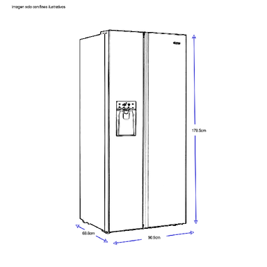 Refrigeradora 19.5pc Side By Side RS19W6WSN HISENSE inverter