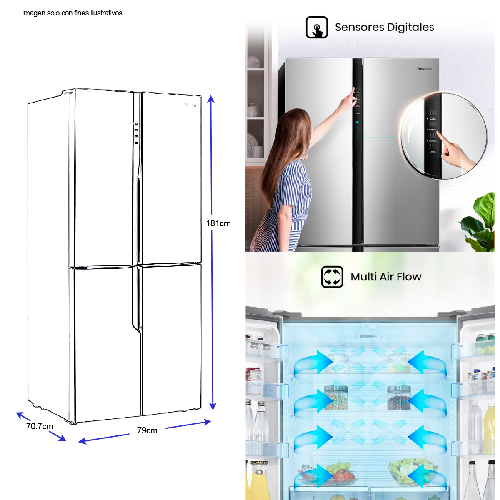 Refrigerador 16pc de 4 puertas HISENSE RQ16N6ASI