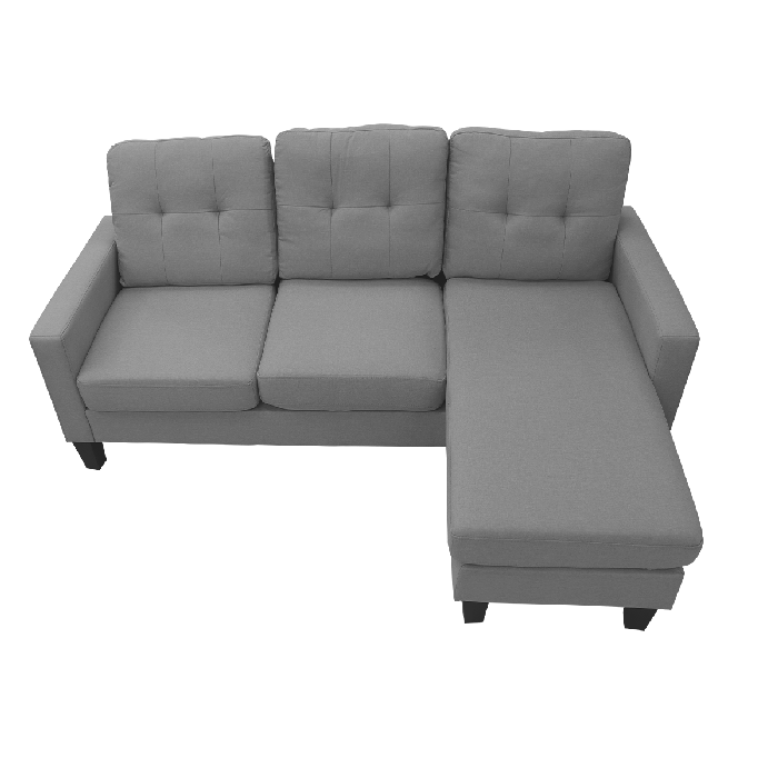 Sofá “L” chaise reversible color gris P2136-0001 Kennedy
