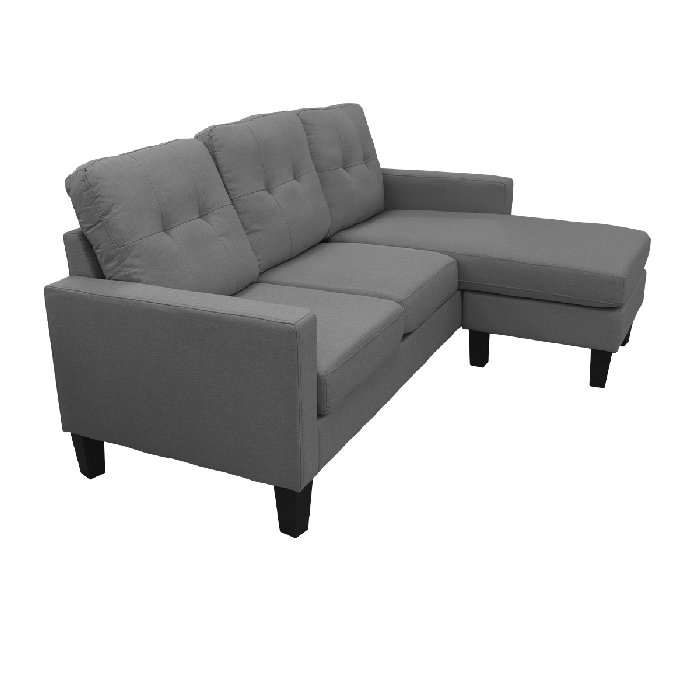 Sofá “L” chaise reversible color gris P2136-0001 Kennedy