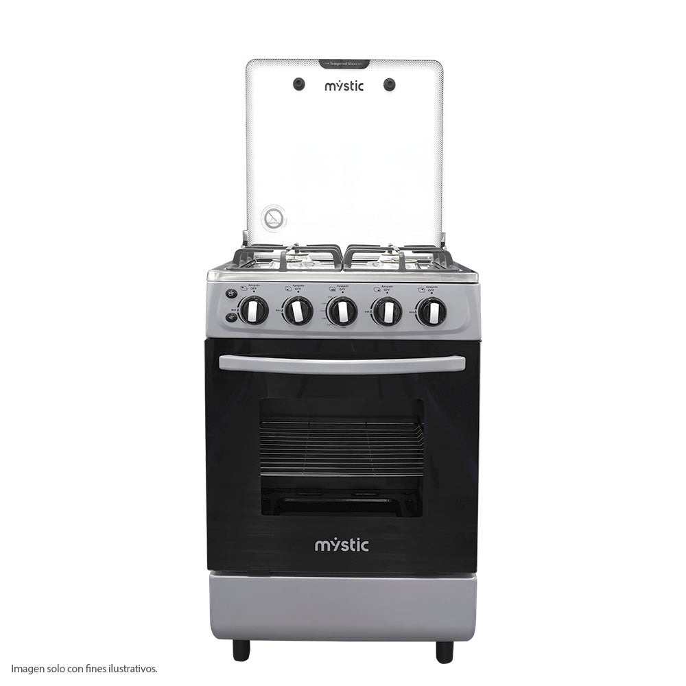 Estufa gas 24" MY-ST4QZ925-PHEL-SS  Mystic 4 quemadores, encendido eléctrico color acero inoxidable