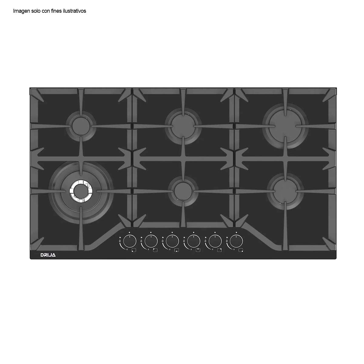Estufa a gas empotrable de 36" Toscana 91 DRIJA 6 quemadores (SABAF)