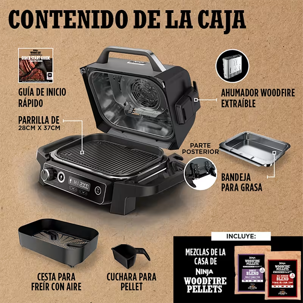 Parrilla ahumadora 7 en 1 Ninja modelo OG701