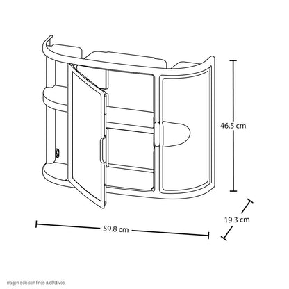 Gabinete con espejo para baño 7668-XP Rimax color wengue