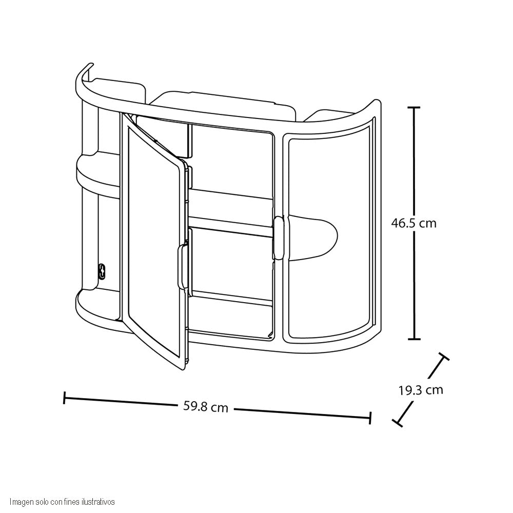 Gabinete con espejo para baño 7668-XP Rimax color wengue