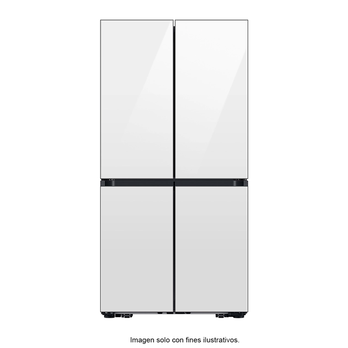 Refrigeradora Bespoke 29pc RF29DB965012AP FDR Samsung 4 puertas, dispensador interior + jarra automática triple enfriamiento flex zone dual ice hielo para whisky color clean white