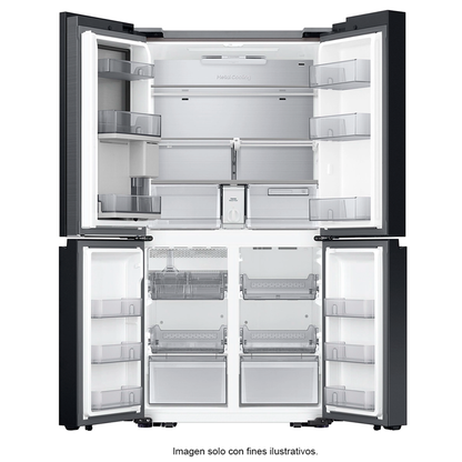 Refrigeradora Bespoke 29pc RF29DB965012AP FDR Samsung 4 puertas, dispensador interior + jarra automática triple enfriamiento flex zone dual ice hielo para whisky color clean white