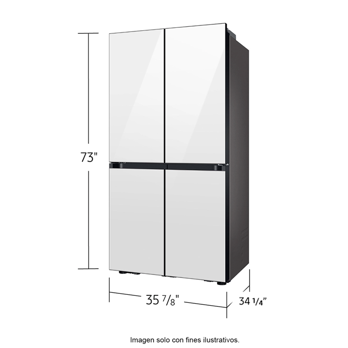 Refrigeradora Bespoke 29pc RF29DB965012AP FDR Samsung 4 puertas, dispensador interior + jarra automática triple enfriamiento flex zone dual ice hielo para whisky color clean white