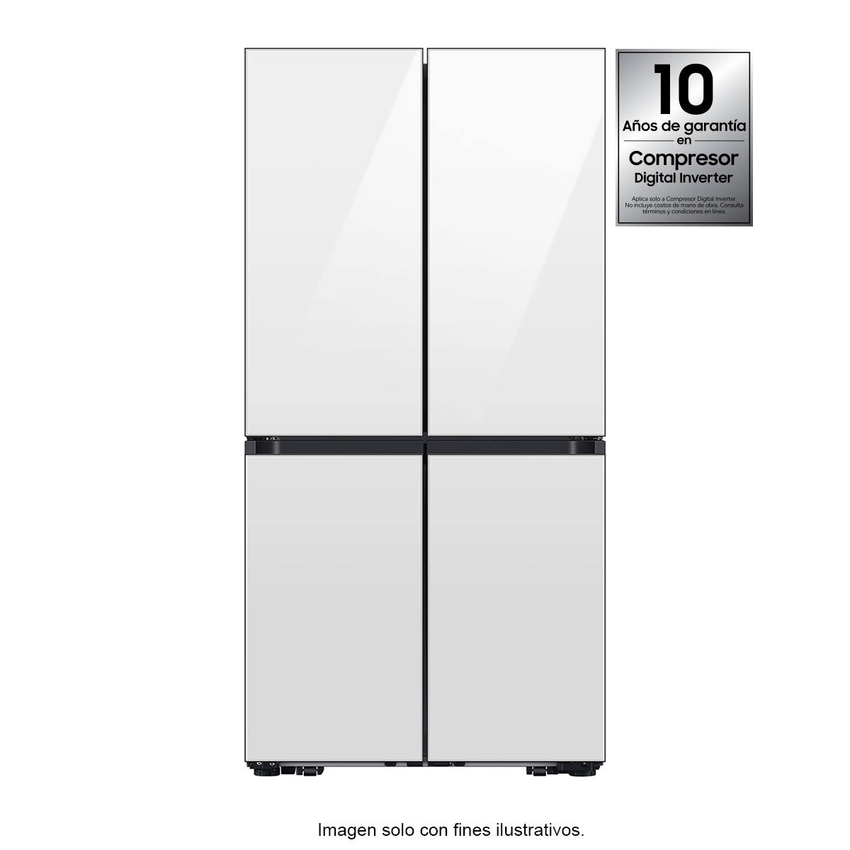 Refrigeradora Bespoke 29pc RF29DB965012AP FDR Samsung 4 puertas, dispensador interior + jarra automática triple enfriamiento flex zone dual ice hielo para whisky color clean white
