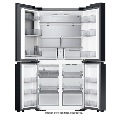 Refrigeradora Bespoke 29pc RF29DB965012AP FDR Samsung 4 puertas, dispensador interior + jarra automática triple enfriamiento flex zone dual ice hielo para whisky color clean white
