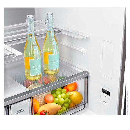 Refrigeradora 4 puertas 23pc RF23DB9650QLAP Samsung con dispensador y ice maker interno