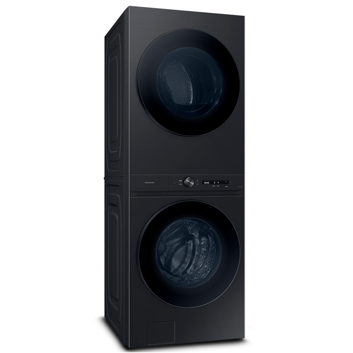 Centro de lavandería y diseño BESPOKE carga frontal 22Kg a Gas WH22DBH570PVAP tecnología Smart Samsung color negro cepillado