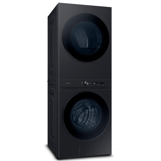 Centro de lavandería y diseño BESPOKE carga frontal 22Kg a Gas WH22DBH570PVAP tecnología Smart Samsung color negro cepillado