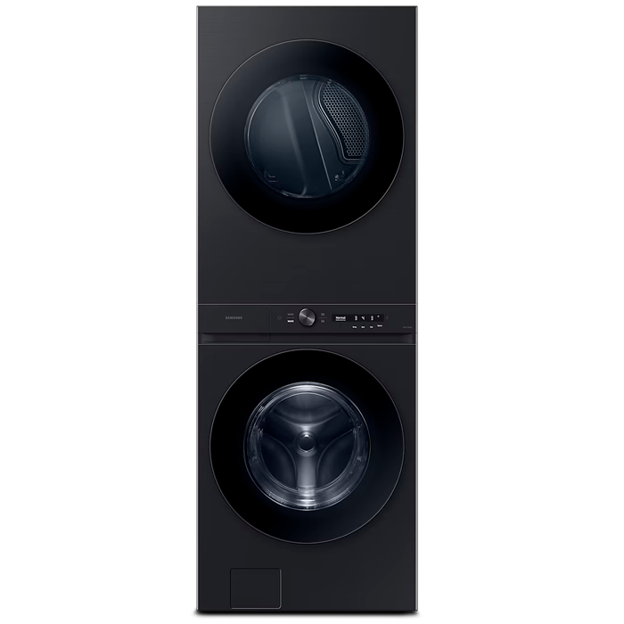 Centro de lavandería y diseño BESPOKE carga frontal 22Kg a Gas WH22DBH570PVAP tecnología Smart Samsung color negro cepillado
