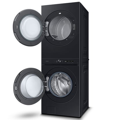 Centro de lavandería y diseño BESPOKE carga frontal 22Kg a Gas WH22DBH570PVAP tecnología Smart Samsung color negro cepillado