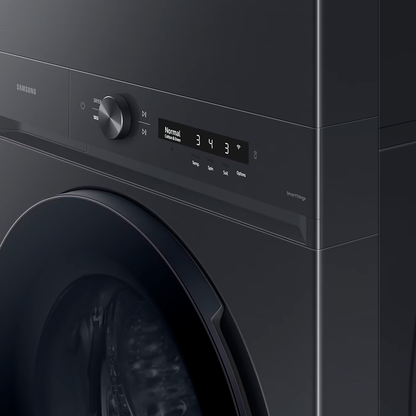 Centro de lavandería y diseño BESPOKE carga frontal 22Kg a Gas WH22DBH570PVAP tecnología Smart Samsung color negro cepillado