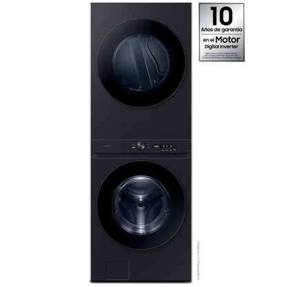 Centro de lavandería y diseño BESPOKE carga frontal 22Kg a Gas WH22DBH570PVAP tecnología Smart Samsung color negro cepillado