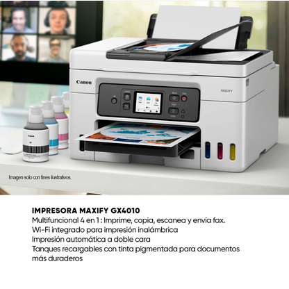 Combo impresora multifuncional GX4010 Canon + resma de papel Elite 75gms