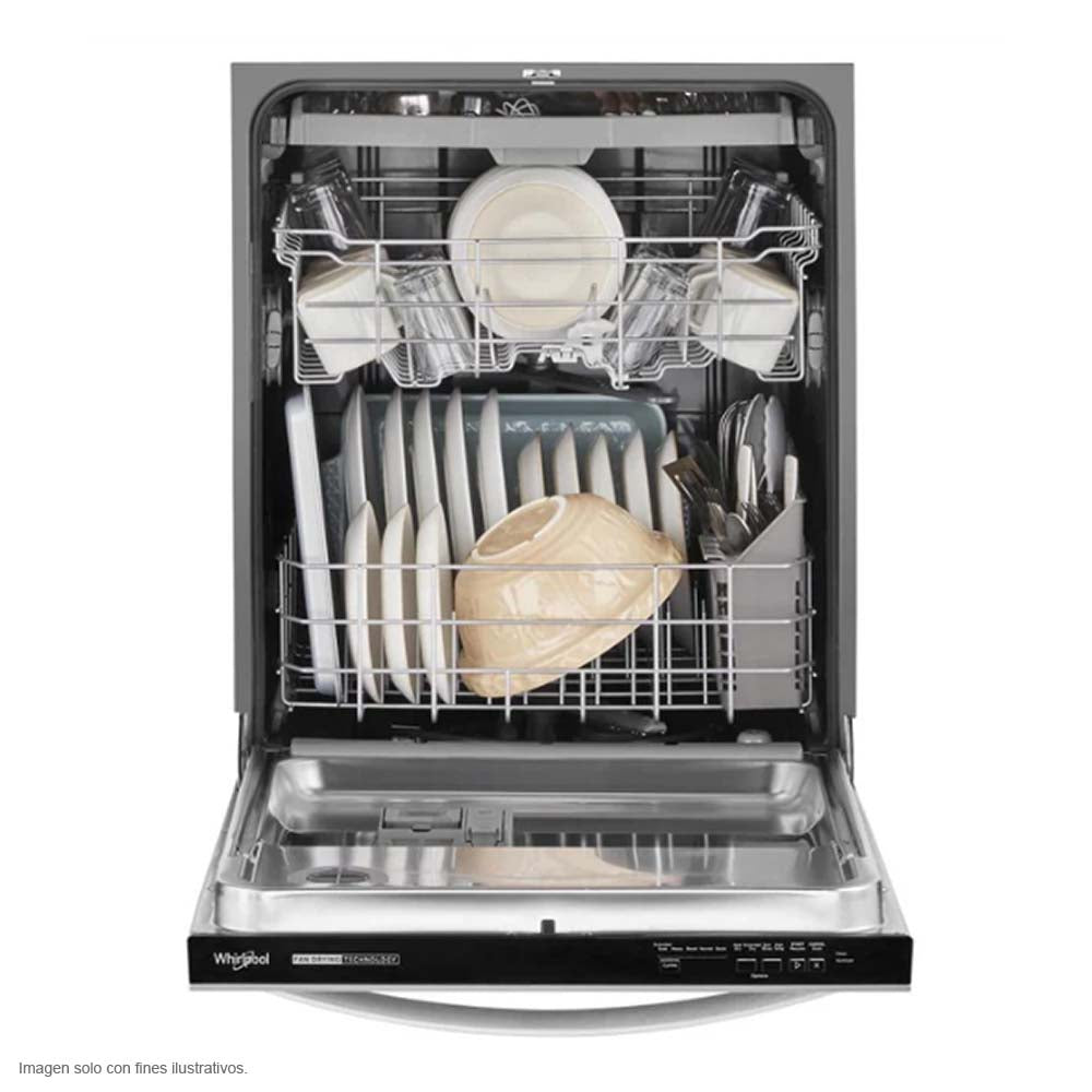 Lavaplatos 24" WDT730HAMZ  whirlpool acero inoxidable, mandos ocultos, tecnología Fan Drying