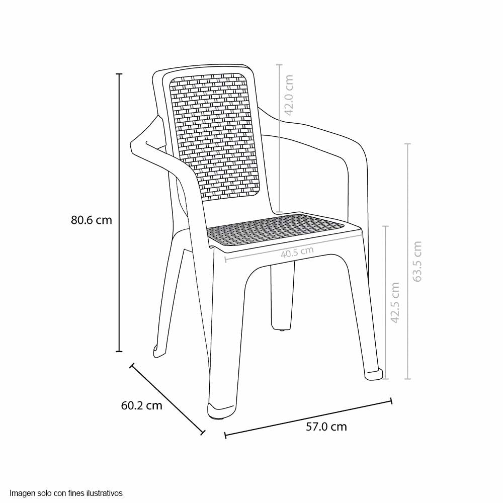 Silla con brazos 12454-XP Rimax color arena