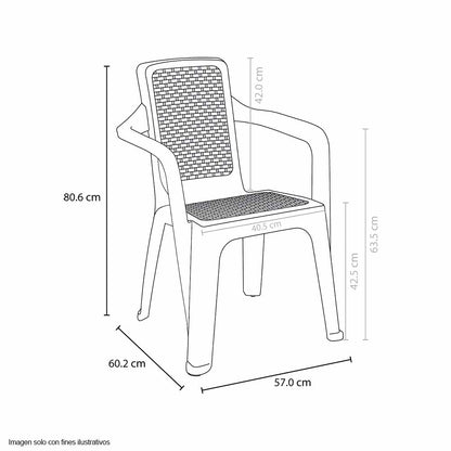 Silla con brazos 12454-XP Rimax color arena