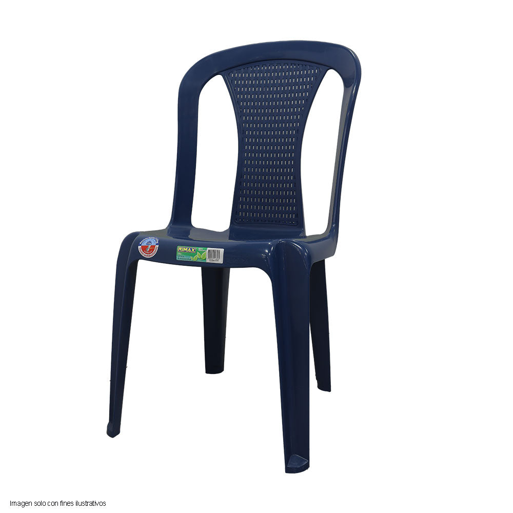 Silla plástica 11858-XP Rimax modelo samba color azul oscuro