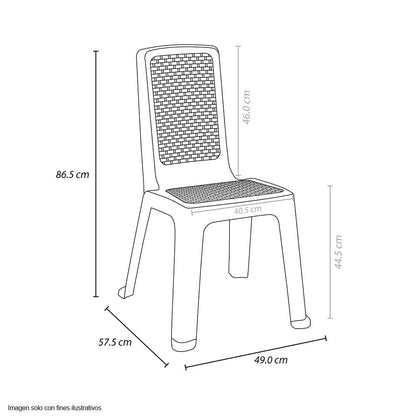 Silla eterna sin brazo 12455-XP Rimax color blanco arena