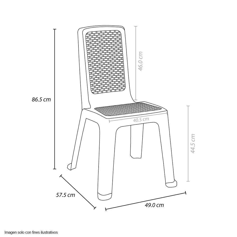 Silla eterna sin brazo 12455-XP Rimax color blanco arena
