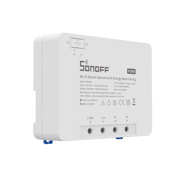 Interruptor medidor energía Smart Wi-Fi Sonoff POWR3 25A