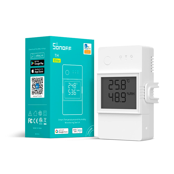 Interruptor medidor temperatura & humedad SONOFF THR3 20A WIFI