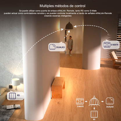 Interruptor doble oculto medidor energía DUALR3 WIFI SONOFF