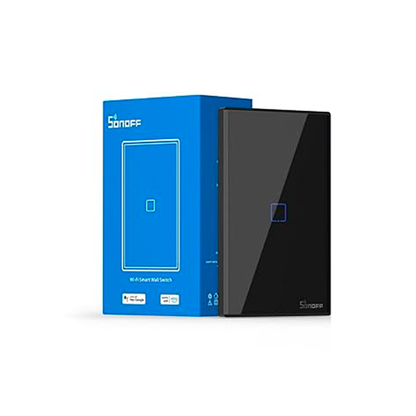 Interruptor sencillo táctil negro T3-1C Smart Wi-Fi SONOFF.