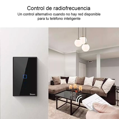 Interruptor sencillo táctil negro T3-1C Smart Wi-Fi SONOFF.
