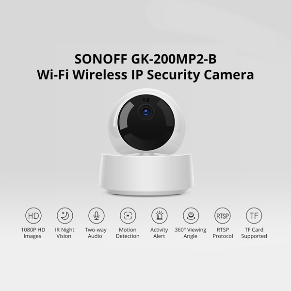Cámara de seguridad 360° sensor&sirena GK200 wifi SONOFF