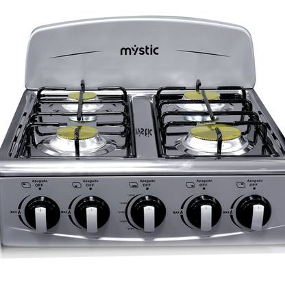 Estufa a gas de 20" Mystic MY-ST4QZ920-PNCC-B 4 quemadores color gris