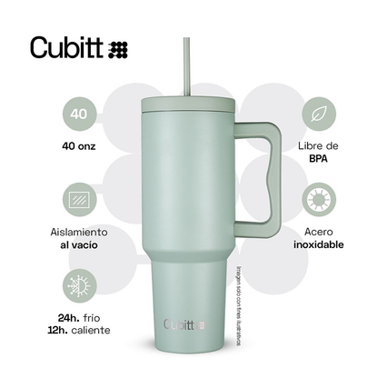 Termo para agua, 40 oz, CT-TUMB3M, Cubitt, acero inoxidable, verde menta